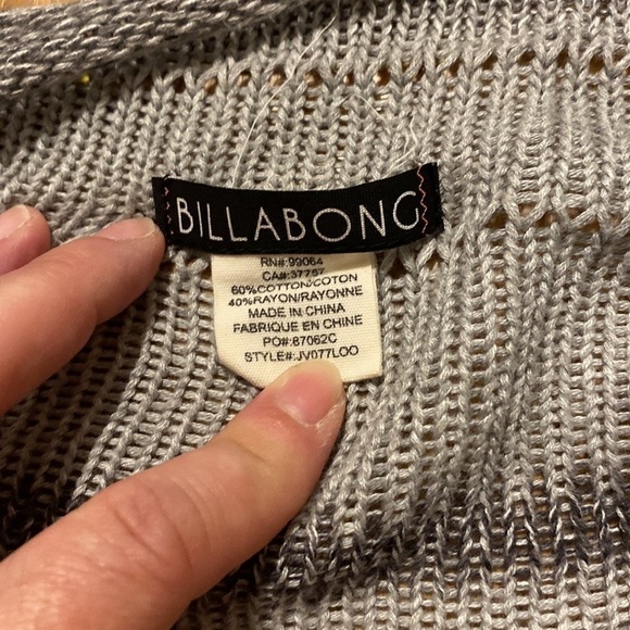 BILLABONG Women's Long Sleeve Grey Open  Cardigan Fringe Bottom (Size Small) - Picture 5 of 10